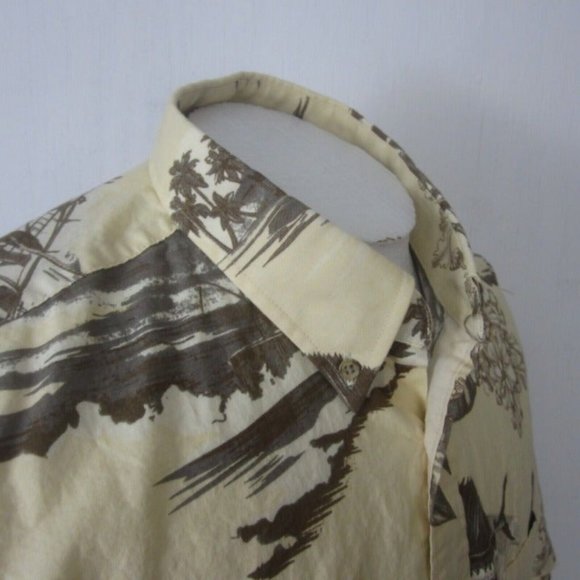 Royal Palm Men Hawaiian camp shirt pit to pit 27 XL aloha luau tropical fishing - Picture 4 of 9